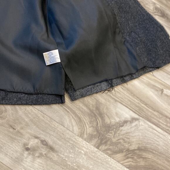 VTG Talbots Charcoal Gray 100% Wool Lined SHORTENED Coat Toggle Style Buttons - Picture 11 of 14